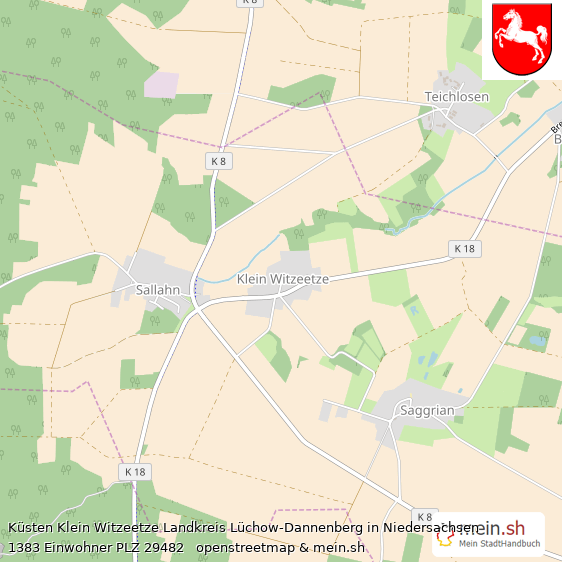 Ksten Klein Witzeetze  Lageplan